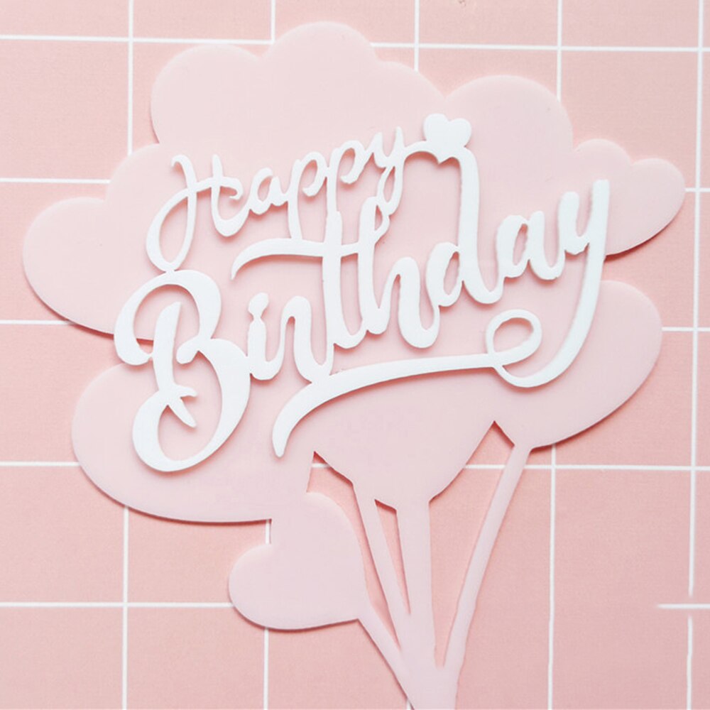 Ouro rosa preto acrílico mão escrita feliz aniversário bolo topper sobremesa decoração para festa de aniversário presentes encantadores fornecimento de cozimento: 6