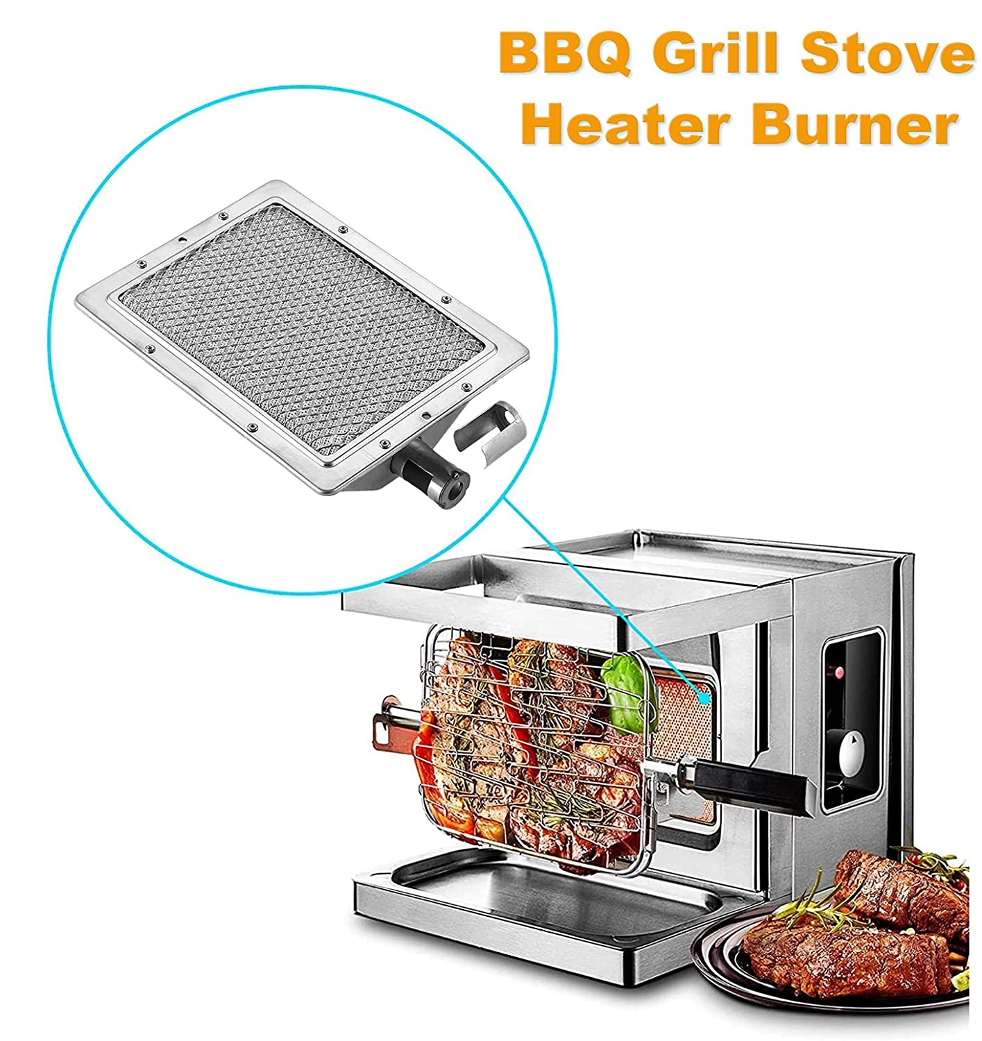 Infrared Heating Flame Ceramic Burner Head 8.66"x 6.69" /220x170mm 12000 BTU Rating BBQ Grill Stove Heater Burner Replace Part