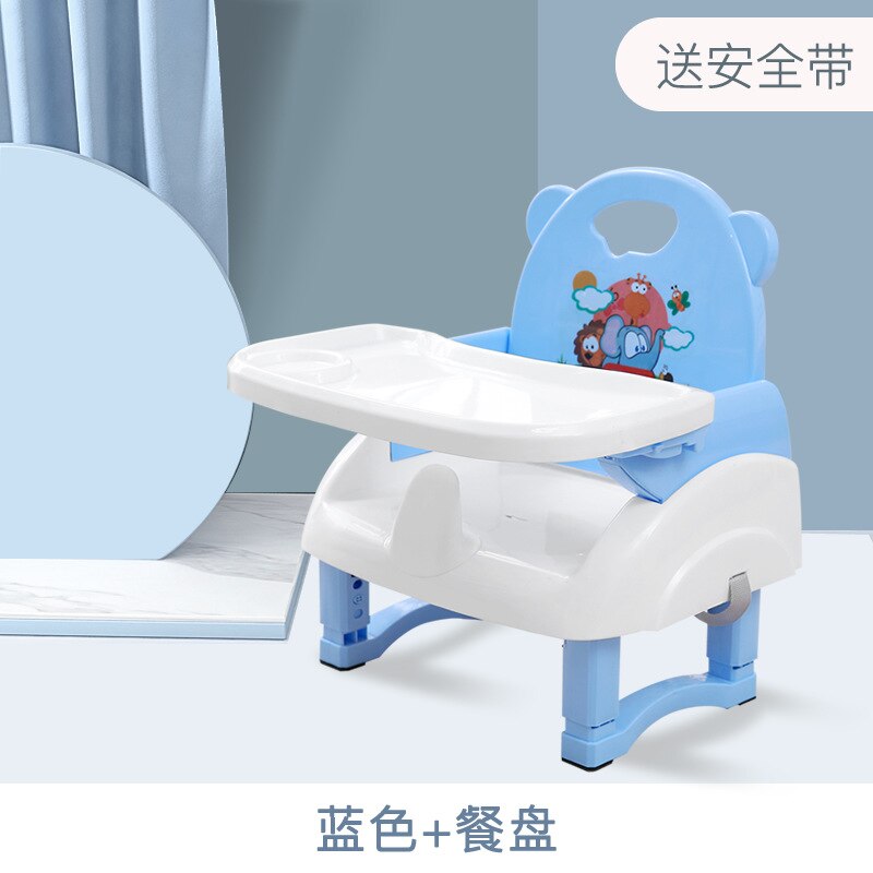 Los niños silla Silla de comedor silla alta para niños alimentación del bebé mesa y silla para bebés niño ASIENTO Booster: Azul