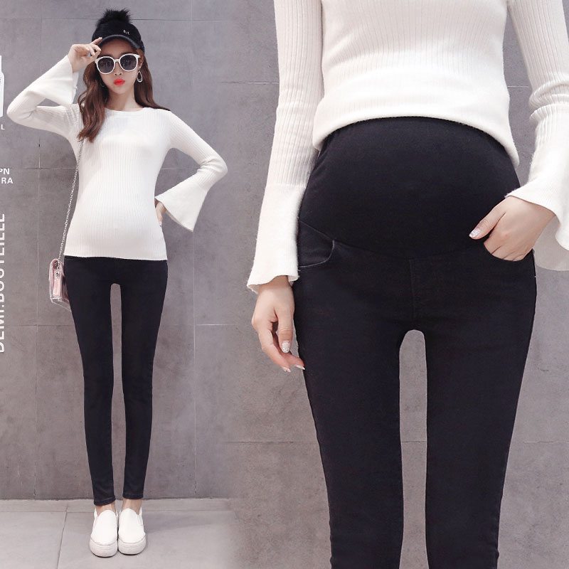 Jean élastique pour femme enceinte, pantalon long pour lever le ventre, automne et hiver