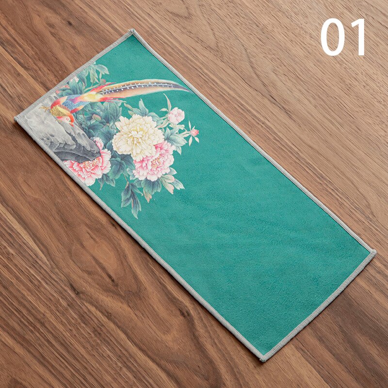 Painted Tea Towel Absorbent Rag Thickened Table Cleaning Chinese Tea Ceremony Household Kitchen Cleaning Towels Tea Accessories: 01