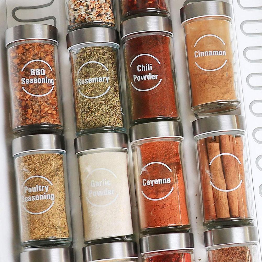 Kitchen Jar Bottle Container Label Various Food Label Spice Room Label Transparent Label Sticker Waterproof Spice X1F1