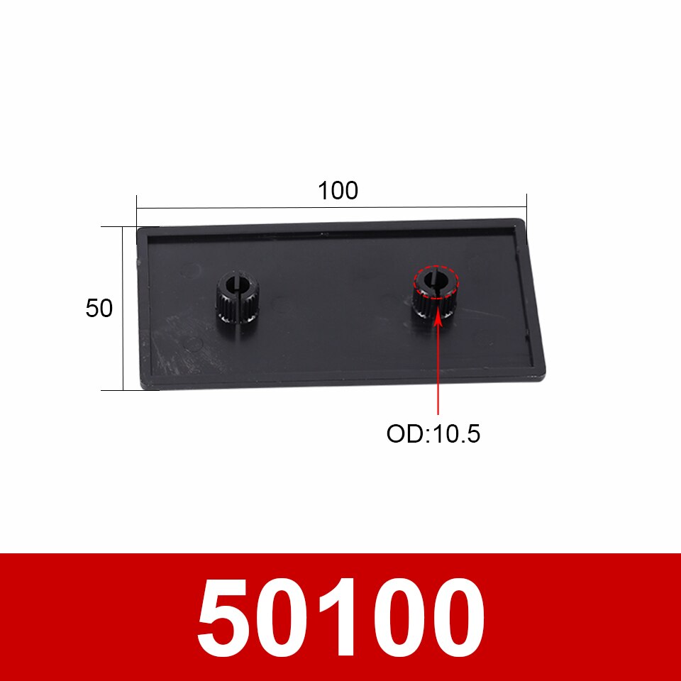 Plaque de couverture de capuchon d&#39;extrémité, profilé aluminium en Nylon noir pour Extrusion d&#39;aluminium EU /2040/3030/4040/4080/4545/5050/6060/100100 10 pièces: 50100