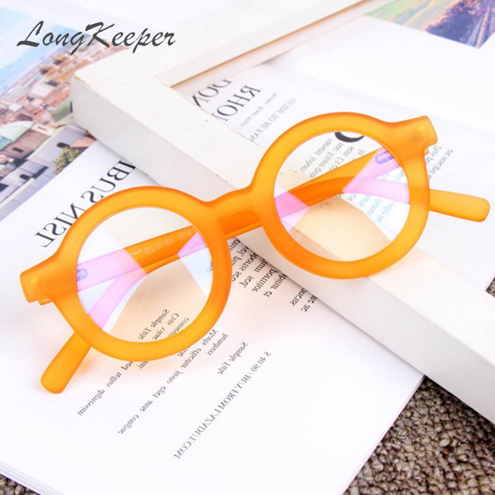 Longkeeper Kids Vintage UV400 Spektakel Ronde Brilmontuur Computer Gaming Clear Lens Uv Anti Blauw Licht Klinknagel Brillen