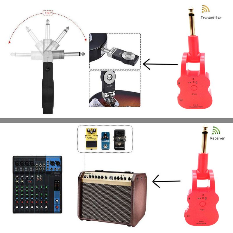 2.4GHZ Wireless Guitar Pickup Plug-and-play Digital Transmitter Receiver Adapter For Electric Guitar Accessories