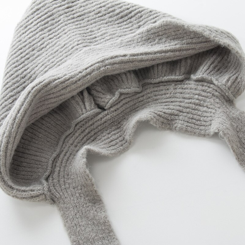 Herfst en winter dames gebreide wolf oma wol wol zacht warm casual kleine rode muts oorbescherming muts