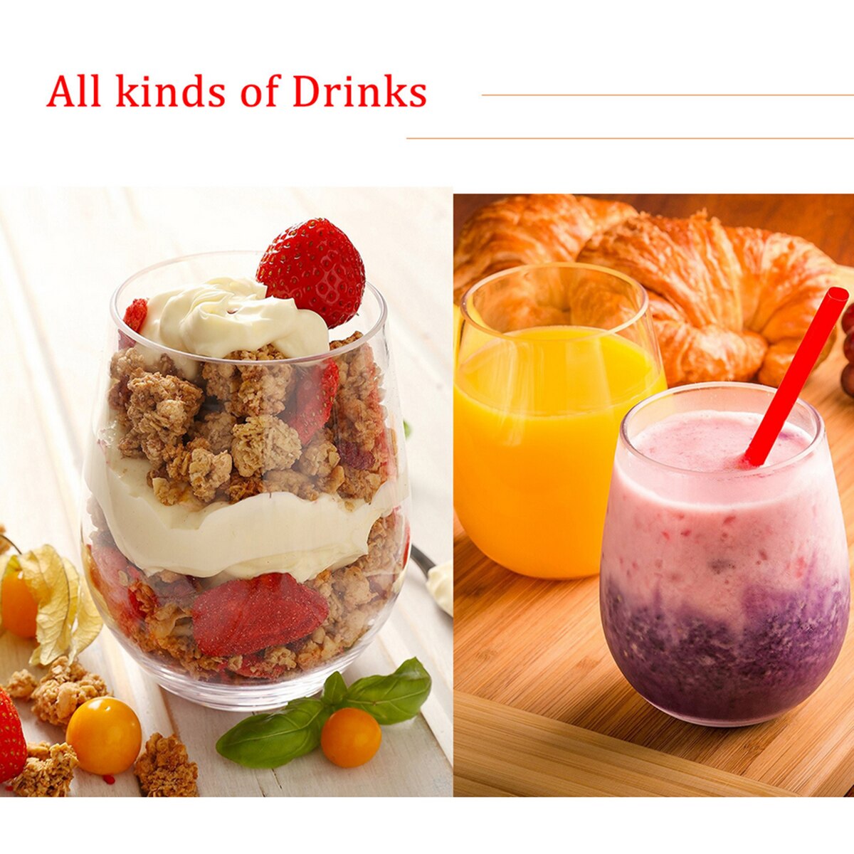 4 szt. Plastikowe kieliszki robić wina bez nóżki nietłukące niezniszczalne szkło robić barów domowych kemping kieliszek robić wina plastikowy kieliszek robić wina