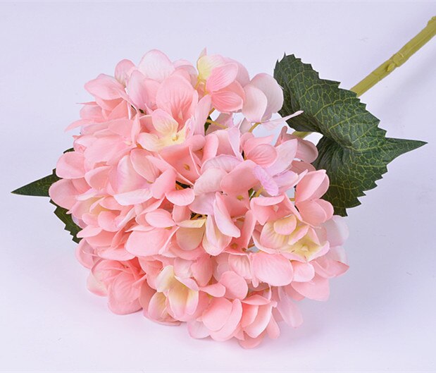 1 Branch Artificial Hydrangea Branch With False Leaf Silk Artificial Flower Wedding DIY Home Garden Decoration False Hydrangea: Rosa