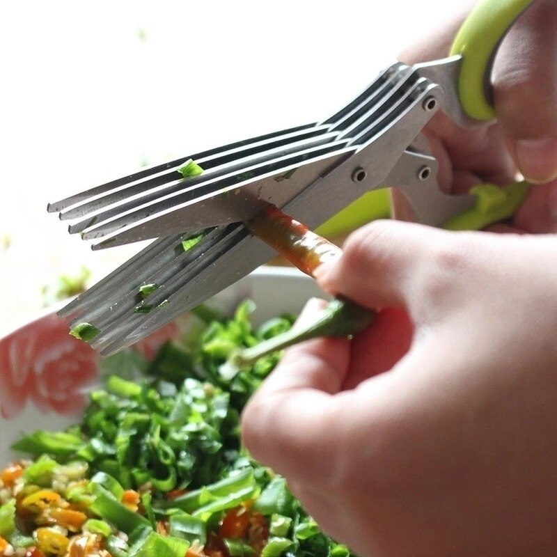 Cutter Tools for Kitchen 12.5CM Kitchen Multi-Layers Scissor Shredded Nori Chopped Scallion Herb Seaweed Spice Cutting Knife