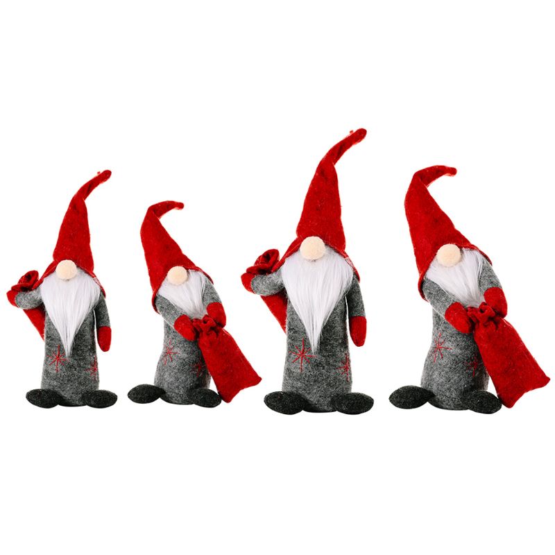 2pcs/set Christmas Faceless Swedish Tomte Gnome Ornaments Handmade Scandinavian Home Decoration