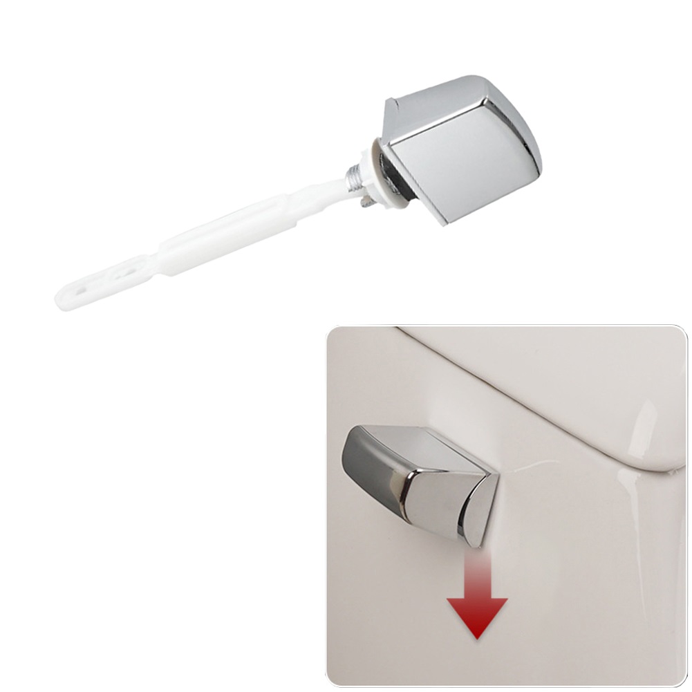 1Pc Universele Toiletspoelhendel Schakelaar Knop Kant Voor Tank Vervanging Drukknop Abs Chromen Badkamer Toiletonderdelen