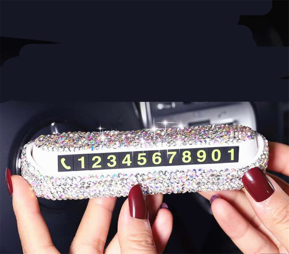 Car phone number plate universal personality decoration DIY for Toyota Yaris Hiace Prius V Hilux Land Tacoma Tercel Tiara Van: White