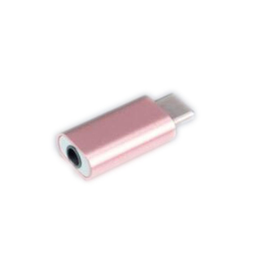 mini hodetelefonadapter hodesettkabel usb type-c  til 3.5mm jack spiltteromformer hann til famale hodetelefonkontakt til xiaomi: Rosa