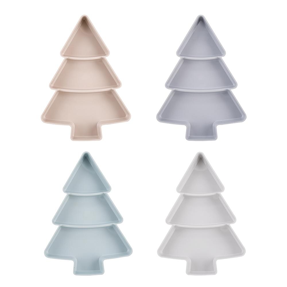 Kerstboom doos snoep snacks noten zaden gedroogd fruit plastic borden schalen kom ontbijt dienblad thuis keuken snoepdoos