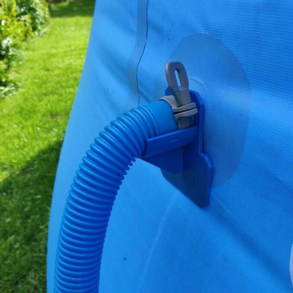 Soporte de tubo para piscina, manguera de agua, 30-37mm, se adapta a la salida de la manguera sobre el suelo con brida de Cable