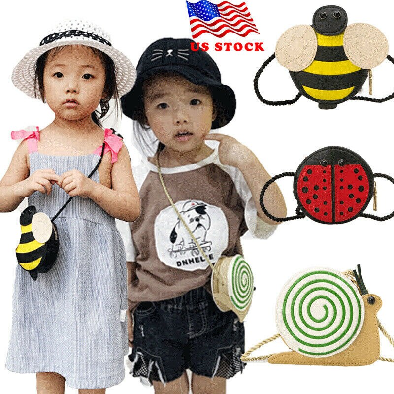 Cute Cartoon Messenger Bags for Toddler Baby Children Kids Girls Shoulder Bag Handbag Ladybug Bee Snails Baby Crossbody Bags