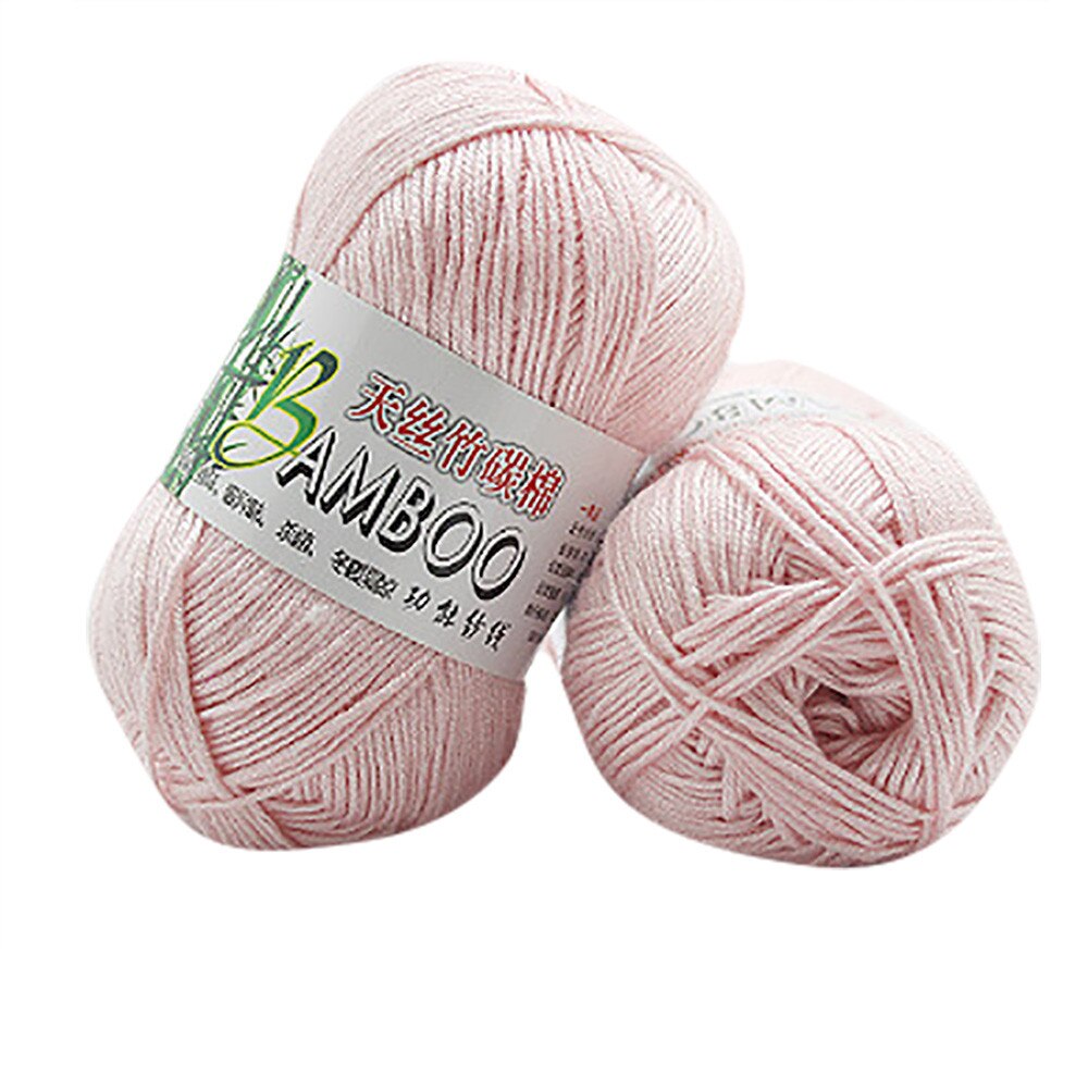 Tricot 100% en coton de bambou, laine à Crochet naturel doux et , fil de 50g, pour tricoter, laine pour maison de femmes, fait à la main: b