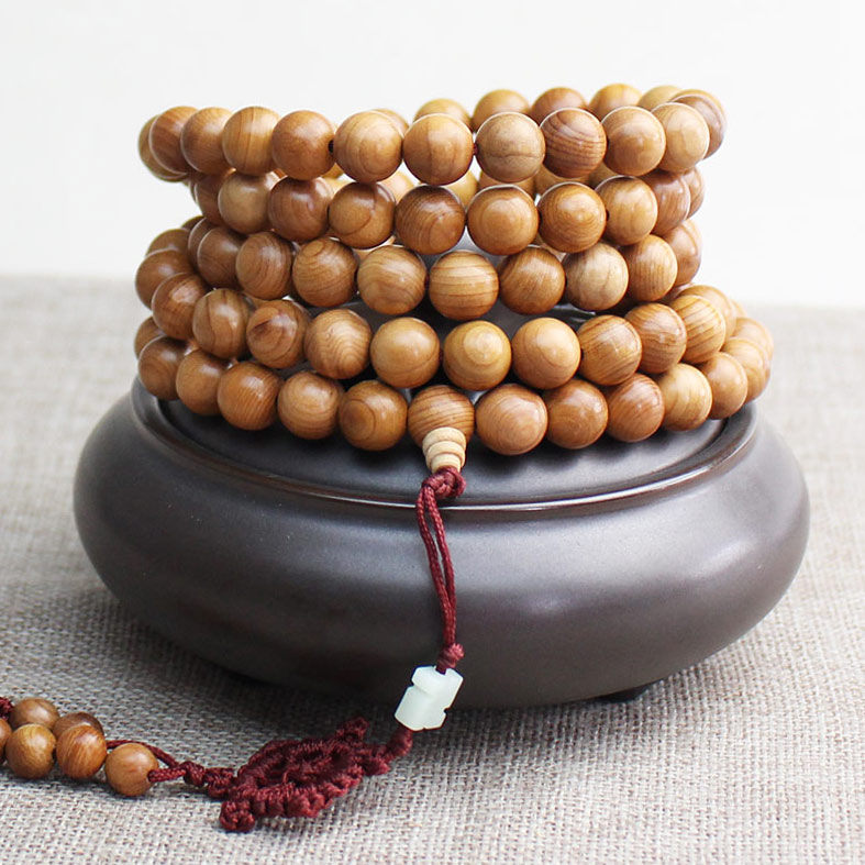 Yew Bracelet Old Material 108 Buddha Beads Old Material Solid Wood Bracelet Men and Women Couple Necklace