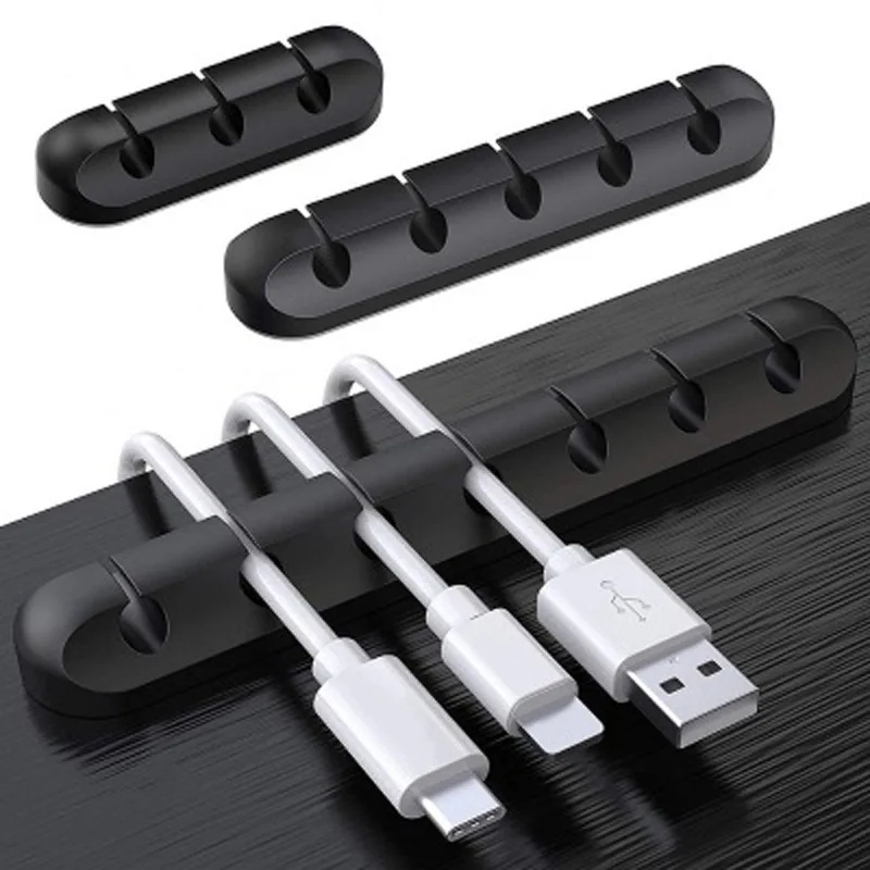 Kabelhouder Chips Siliconen Flexibele Kabelhaspel Draadorganizer Houder Snoerbeheer Clip voor USB Oortelefoon Laptops PC Muis