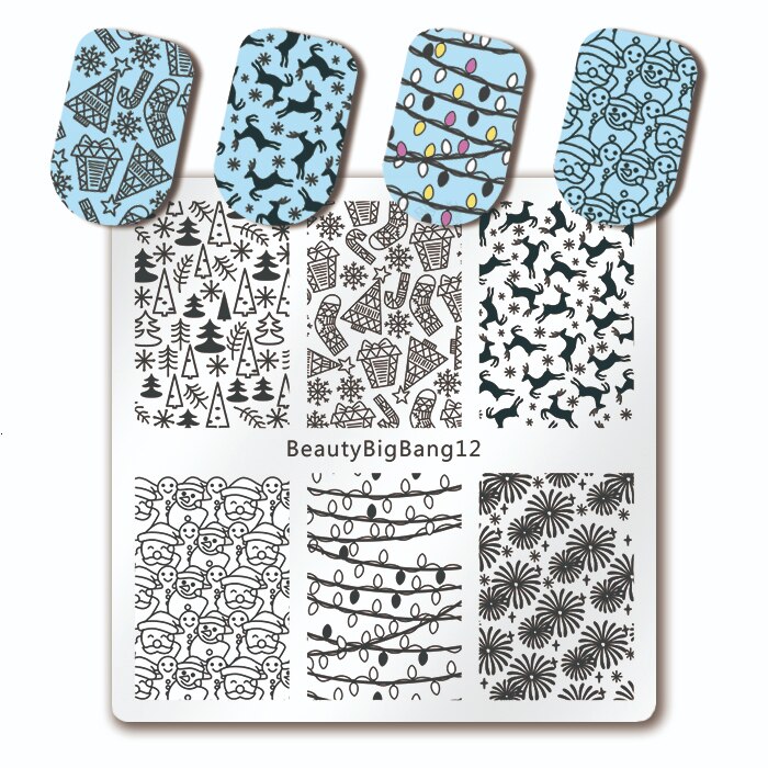 Beauty BigBang Nail Stamping Plates Nature Flower Butterfly Bird Theme Image Stainless Steel Nail Art Stamping Template XL-095: BBB12