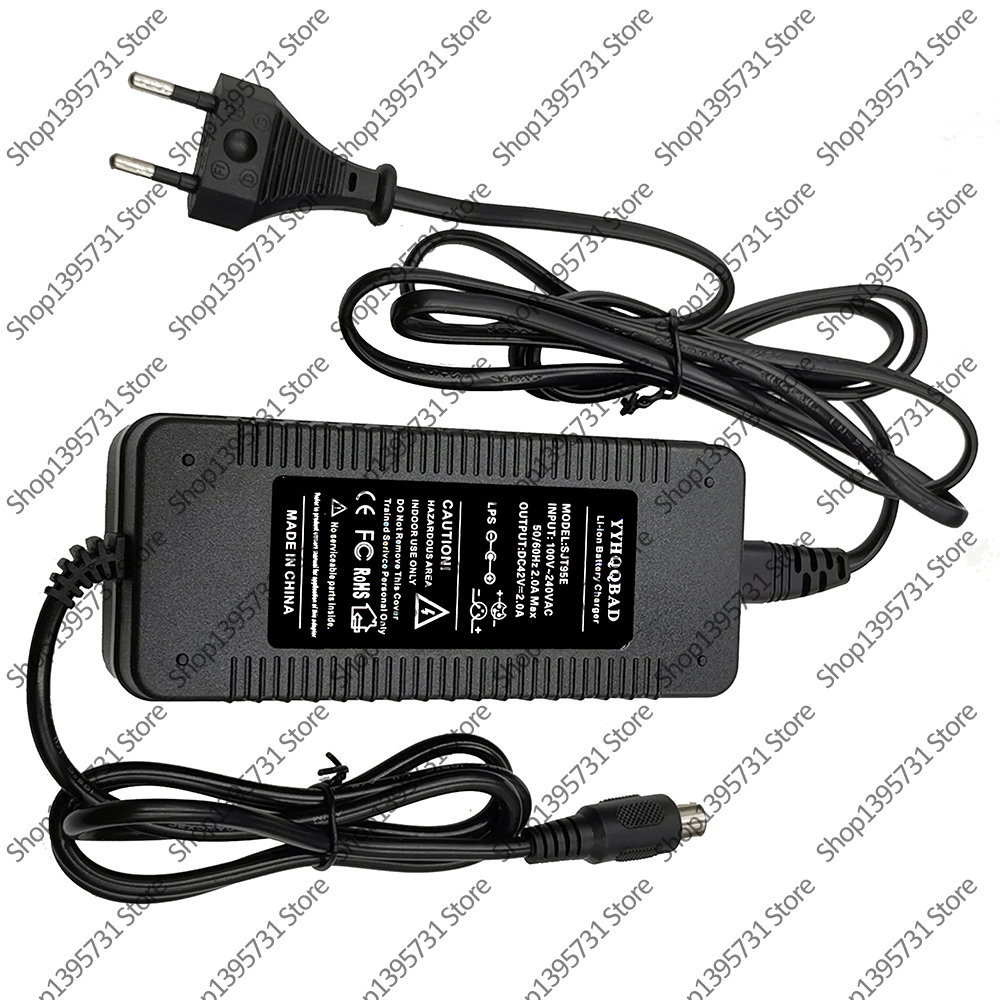 36V Charger RCA 10mm Plug Lotus Connector Output 42V 2A Powerboard Lithium Battery Charge