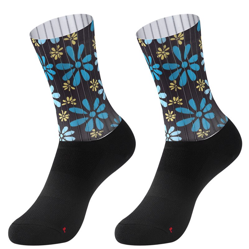 Mærke cykelsport sokker beskytter fødder åndbar fugtspredende sokker cykelsokker cykler sokker: Blå