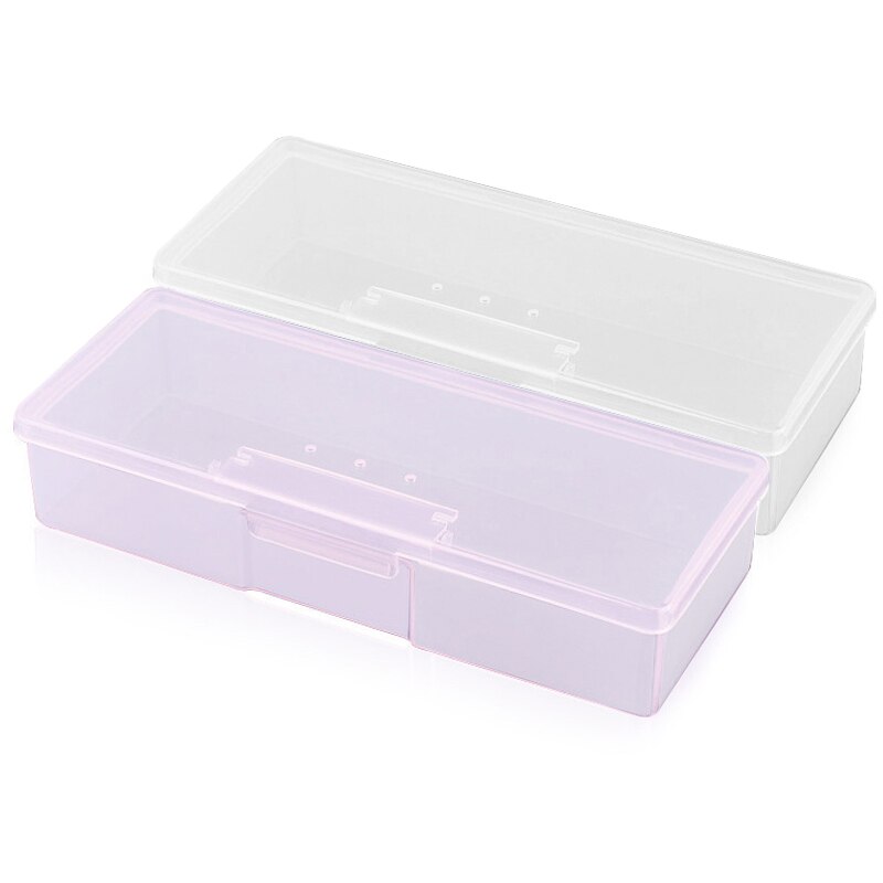 1 Pcs Nails Dot Drawing Pen Buffer Grinding File Storage Box Plastic Transparent Nail Manicure Tool Storage Box