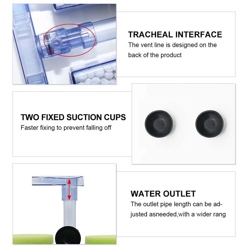 Aquariumfilter, ultra stil aquarium biochemisch sponsfilter aquarium luchtpomp betta fry aquarium aquarium waterval dubbel