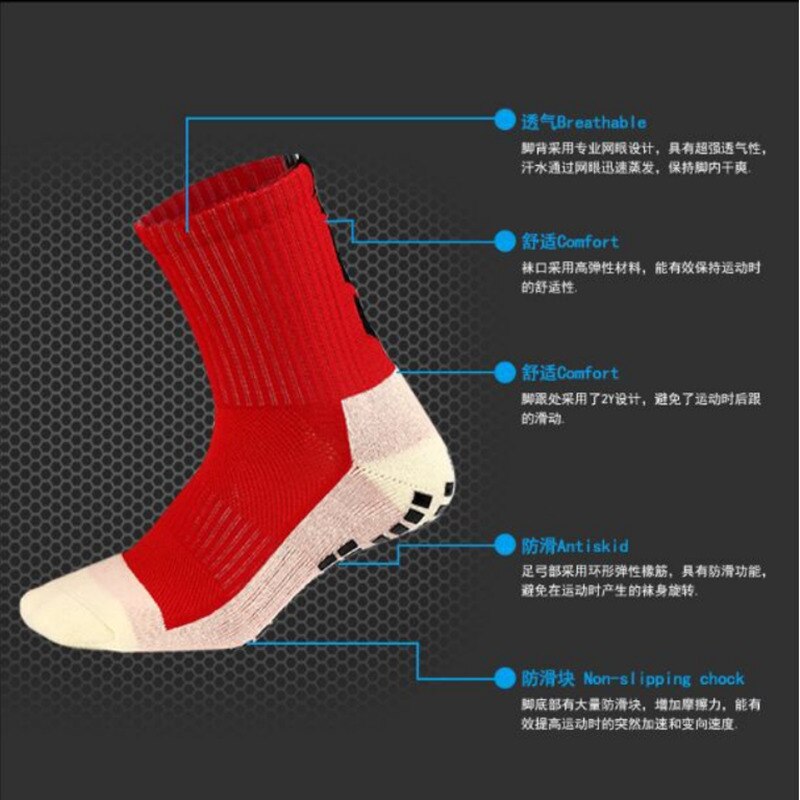9 farver fodboldstrømper skridsikre fodboldstrømper herre sportsstrømper gode bomulds calcetines samme type som trusox