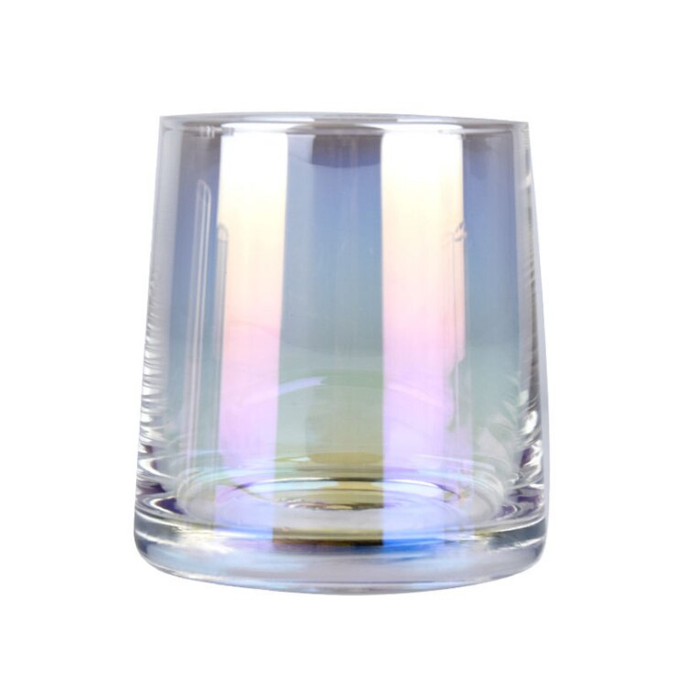 Blyfritt glass whiskyglass varmebestandig husholdning fargerik gullkant glass kopp spiritus vinredskaper: D