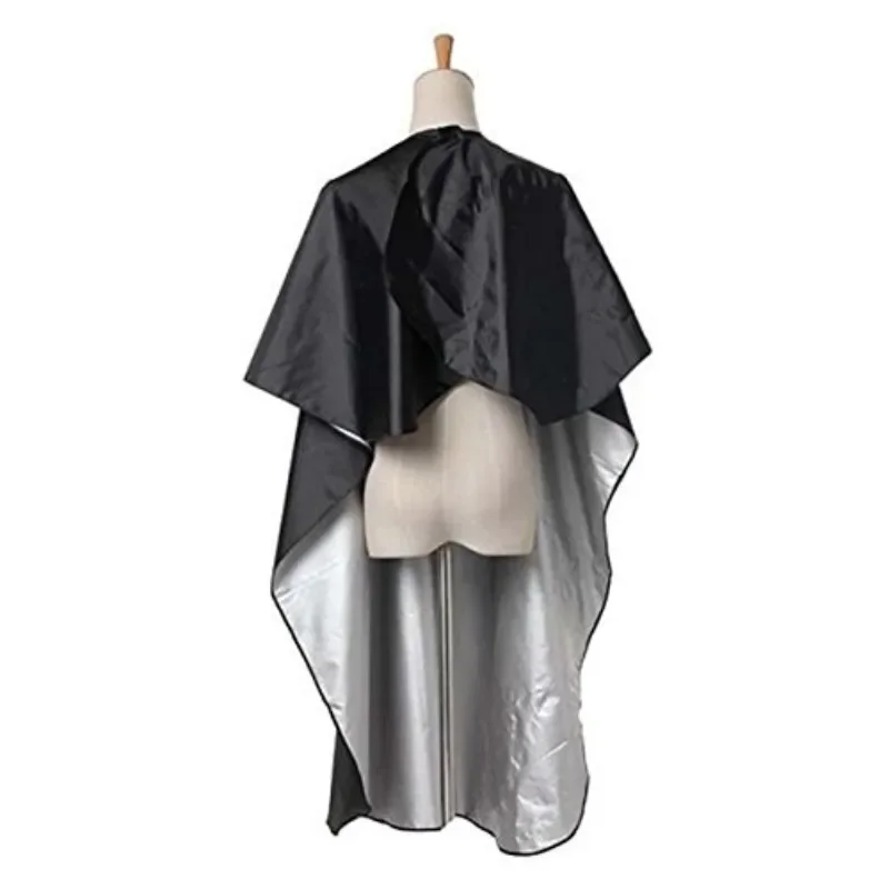 Capa de peluquería negra, envoltura de tela para peluquería, bata protectora, delantal, bata de corte impermeable, envoltura de tela para el cabello