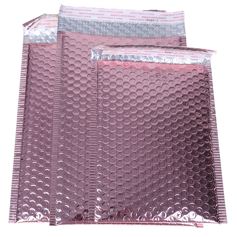 10Pcs Rose Gold Foam Envelope Bags Self Seal Mailers Padded Envelopes With Bubble Mailing Bag