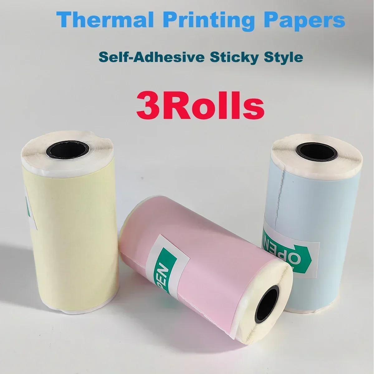 Termisk printerpapir til mini-klistermærke-kvitteringsprinter bærbar bluetooth-lommeprinter hvid farve klæbrig gennemsigtig papir: Sort