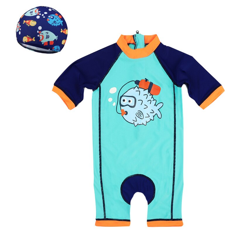 Sommer bade badetøy barn gutt jente svømmebar bade barn 2-9 år badedrakt lue+romper badetøy dress baby