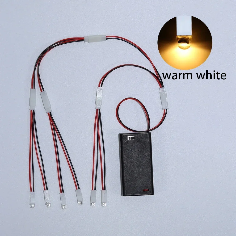 LED Lamp Beads Small Night Light No. 5 Battery Small Bulb DIY Model Light: Silver