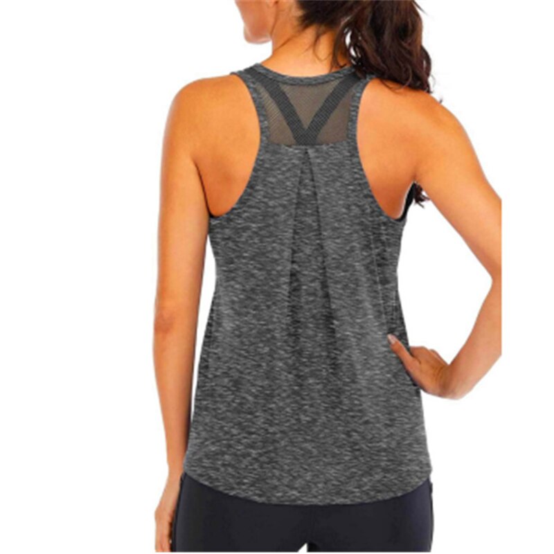 Top deportivo para mujer, Top de entrenamiento, camiseta sin mangas de malla con espalda cruzada para Yoga, ropa de gimnasio, chaleco deportivo sin mangas para entrenamiento