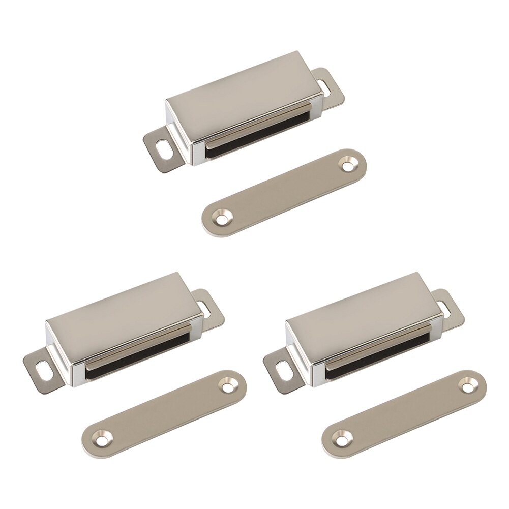3pcs 25kg Stainless Steel Heavy Duty Pull Cabinet Cupboard Closet Magnetic Door Catch Smooth Home Furniture With Screws Kitchen