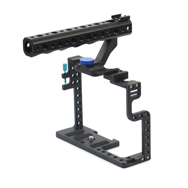 Camera Cage Stabilizer, Aluminum Alloy Camera Video Cage for Panasonic GH5/5S with Top Handle: Default Title