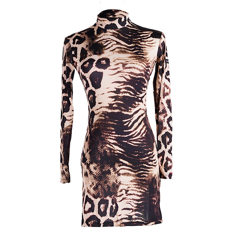 costume di Ballo latino Magliette E Camicette per Adulti Donna Maniche Lunghe Collo contralto Camicia Pratica per Sala Da Ballo Cha Cha Costumi di Prestazione DL5978: leopardo / XL