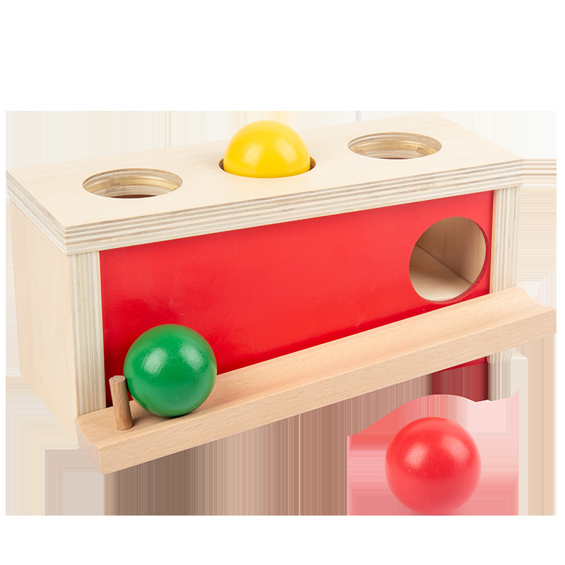 Holz Schublade Kasten Früer Bildung Intelligenz Spielzeug Kindergarten Weben Trommel Druck Ball Tisch Werkzeuge Kleinkinder Kleinkinder: khaki