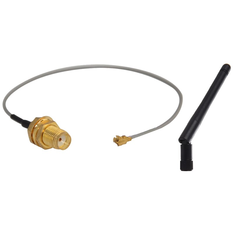 5DB 2,4G SMA Männlich WiFi kabellos Adapter Netzwerk Antenne mit IPX / U.Fl auf SMA Jack Weibliche Schutzwand Zopf Kabel Gold