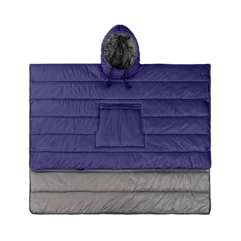 Vandtæt sovepose kappe poncho camping varm sove quilt udendørs camping sove tæppe quilt frakke med hætte