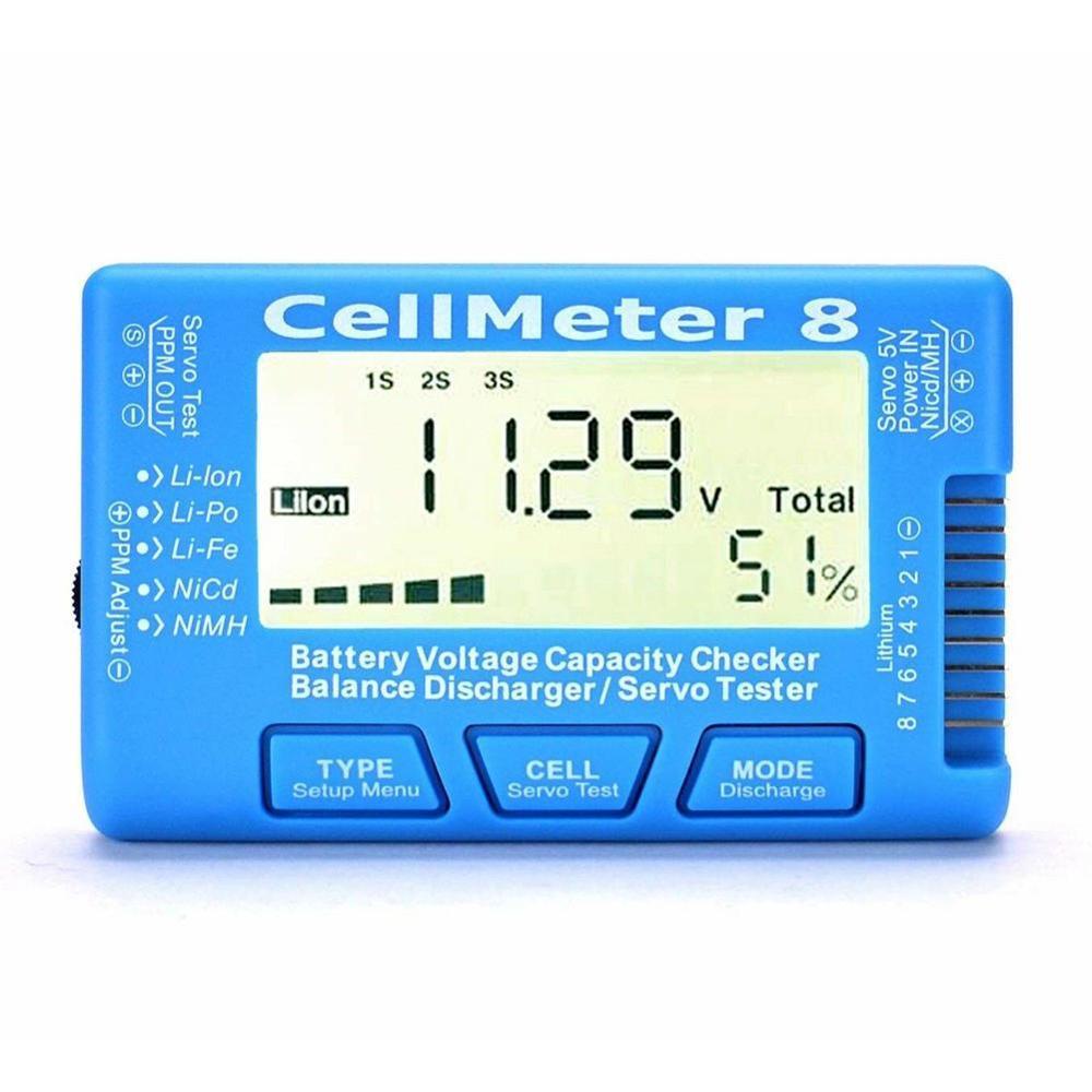 Rc Cellmeter 8 Digitale Batterij Capaciteit Checker Balance Nicd Li-Ion Leven Backlight Voor Lipo Tester Servo Ontlader Lcd Nim H4W1