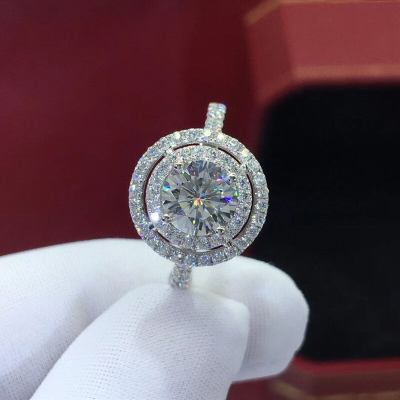 Caoshi Volledige Glanzende Cz Engagement Rings Vrouwen Graceful Accessoires Met Dazzling Zirconia Delicate Luxe Lady Sieraden