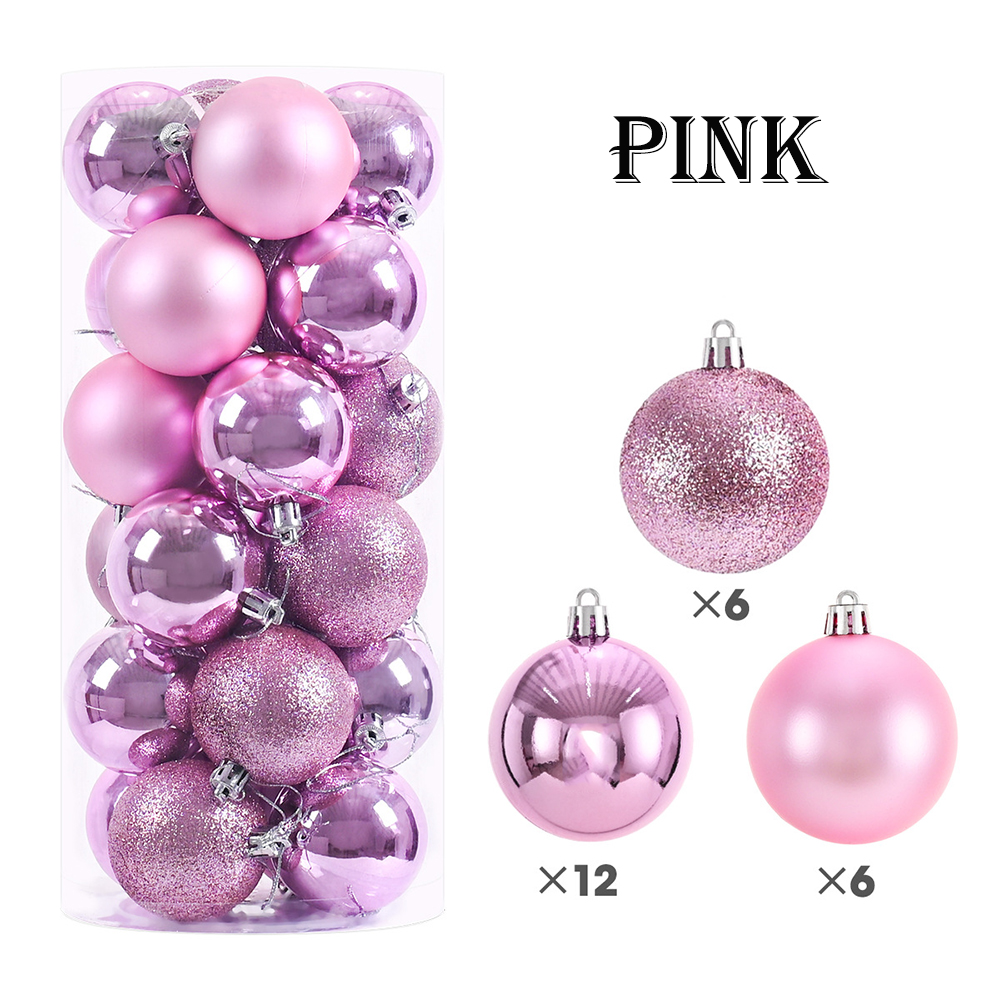 3/4cm 24 . røde grønne julekuler pynt jul juletrekuler dekorasjon hengende anheng ball år navidad dekor: Mørk khaki / 4cm