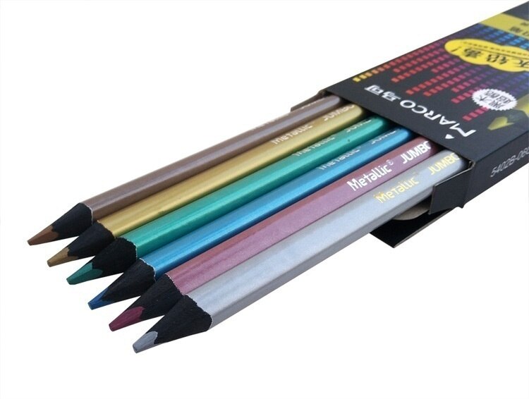 Matite da disegno non tossiche metalliche professionali a 6/12 colori che dipingono penne per schizzi
