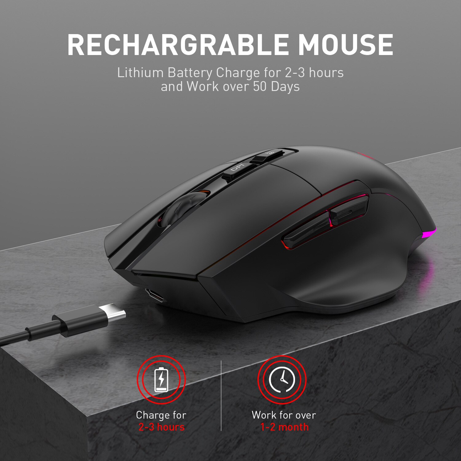 Wireless Mouse Ergonomic Computer Mouse PC Optical Mause with USB Receiver 8 buttons 2.4Ghz Wireless Mice 1600 DPI For Laptop