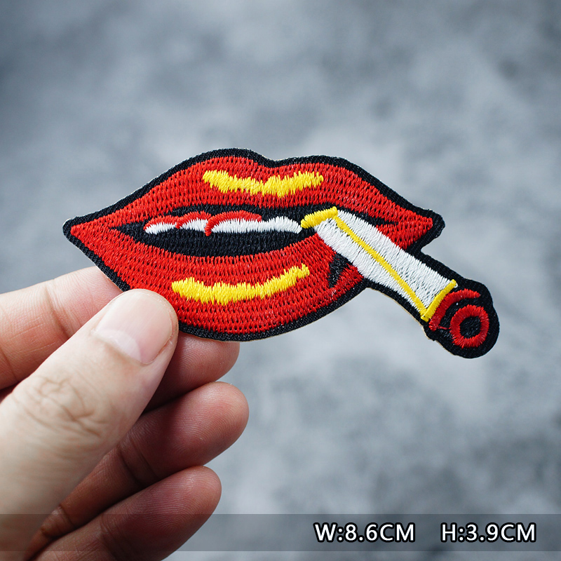 Lippen Kus Cool Patches Borduren Voor T-shirt Opstrijkbare Applicaties Kleding Jeans Stickers Badges OOPS
