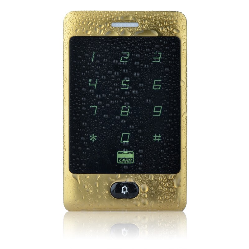 5YOA RFID Toegangscontrole Waterdicht 125 khz Touch Toetsenbord Deur Access Control System met KDL Metal Case Shell Backlight Toetsenbord: Golden