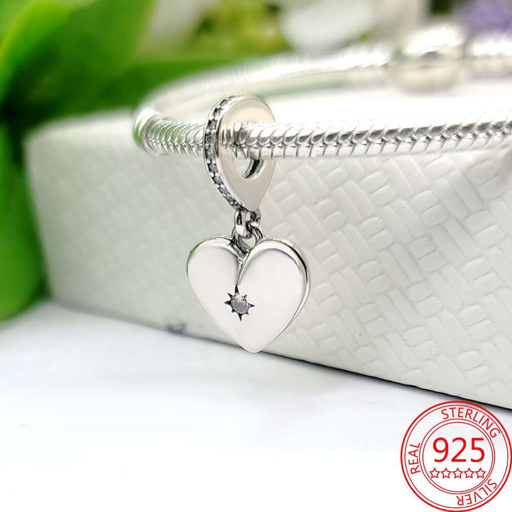 Real 925 Sterling Silver Openable Heart Locket Dangle Charm Fit Brand Bracelet Women's Wedding Party Silver Jewelry: Locket.1